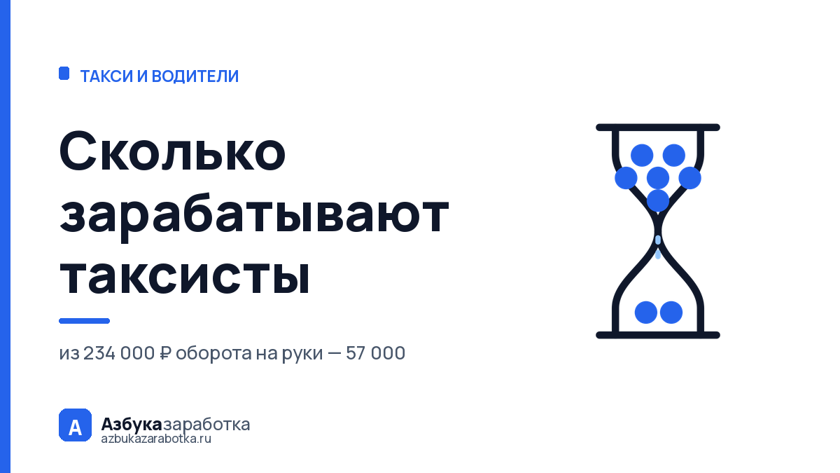 Сколько зарабатывают таксисты: 234 000 ₽ оборота — 57 000 на руки
